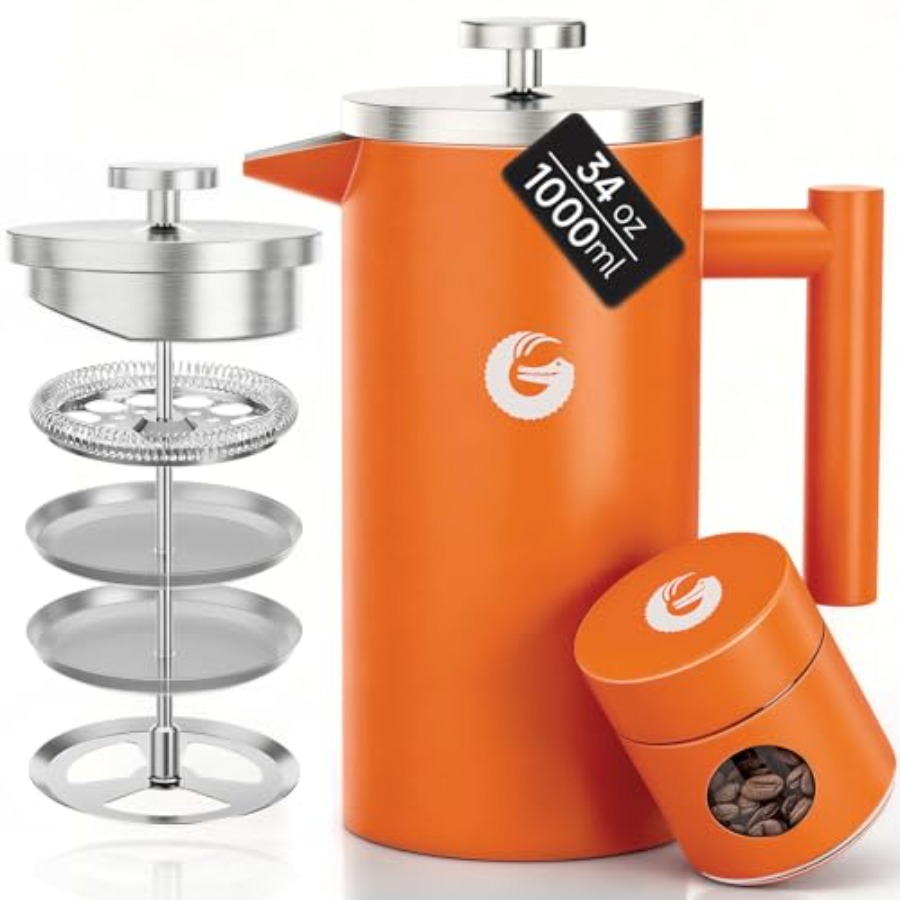 Coffee Plus Tea - French Press Coffee Maker 34oz Double