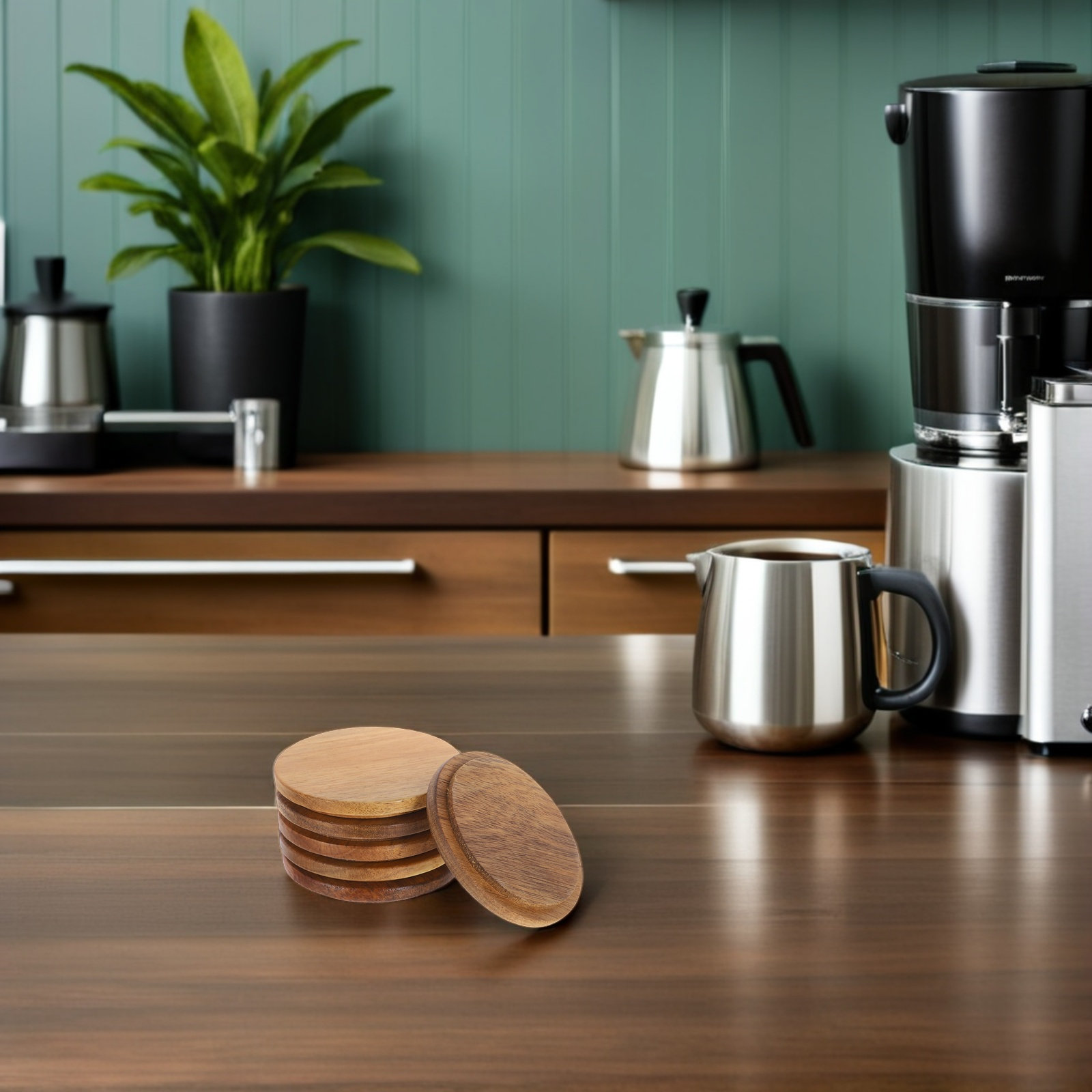 Coffee Tea Replacement - 6Pcs Vintage Acacia Wooden Mug Covers