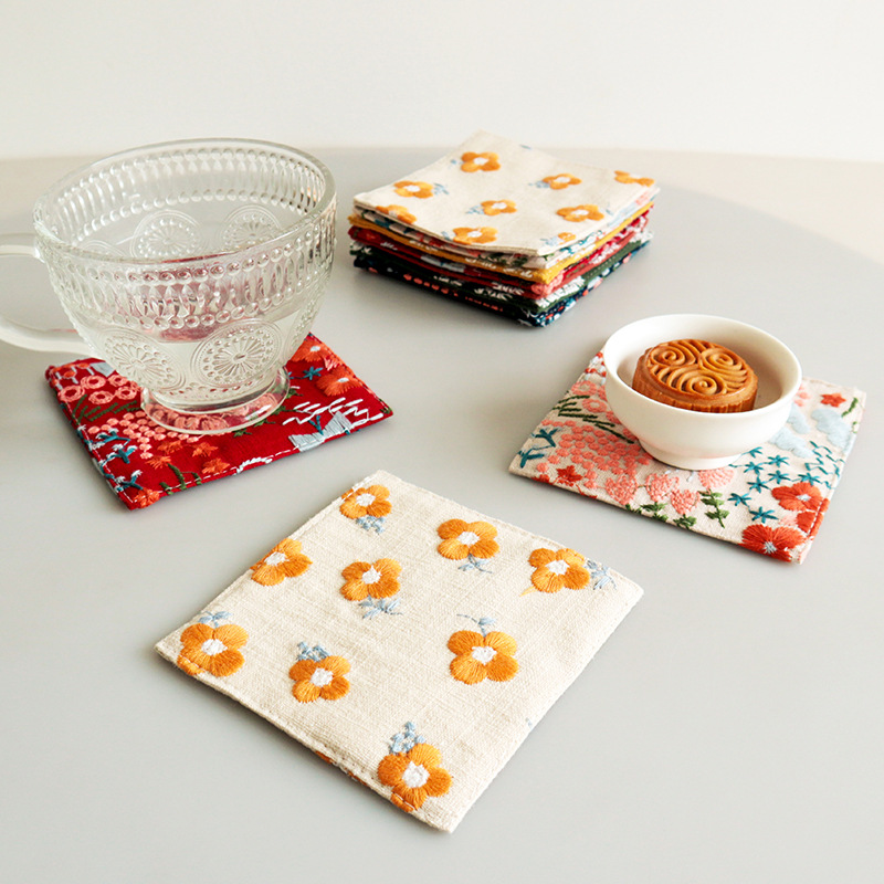 New Cotton Hemp Cup Mat Embroi – Coffee Plus Tea Bewertung und Preis