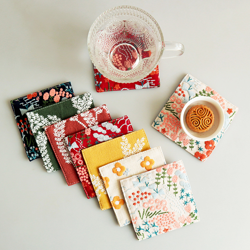 New Cotton Hemp Cup Mat Embroi – Coffee Plus Tea Bewertung und Preis