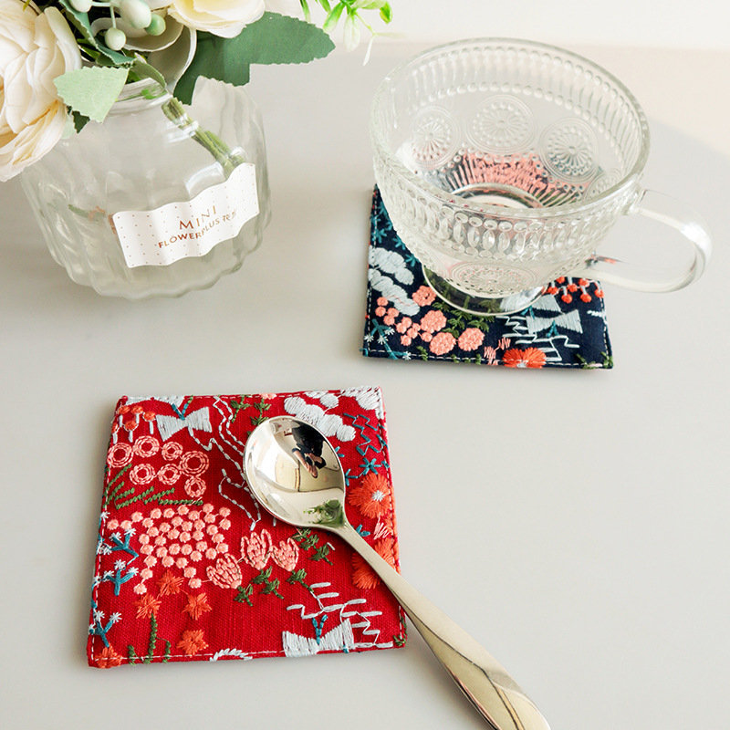 New Cotton Hemp Cup Mat Embroi – Coffee Plus Tea Bewertung und Preis