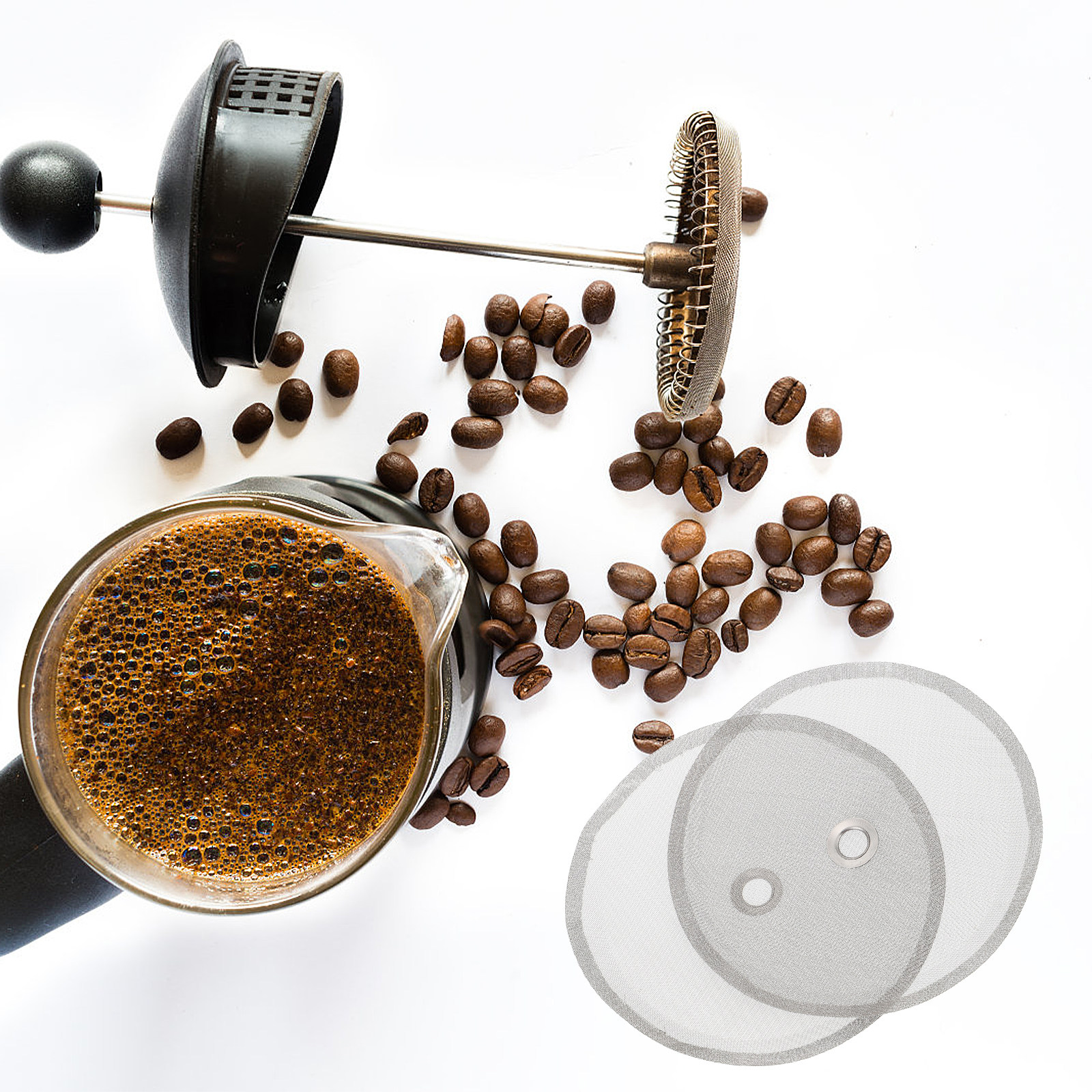 2Pcs Stainless Steel Coffee Pr – Coffee Tea Replacement Bewertung und Preis