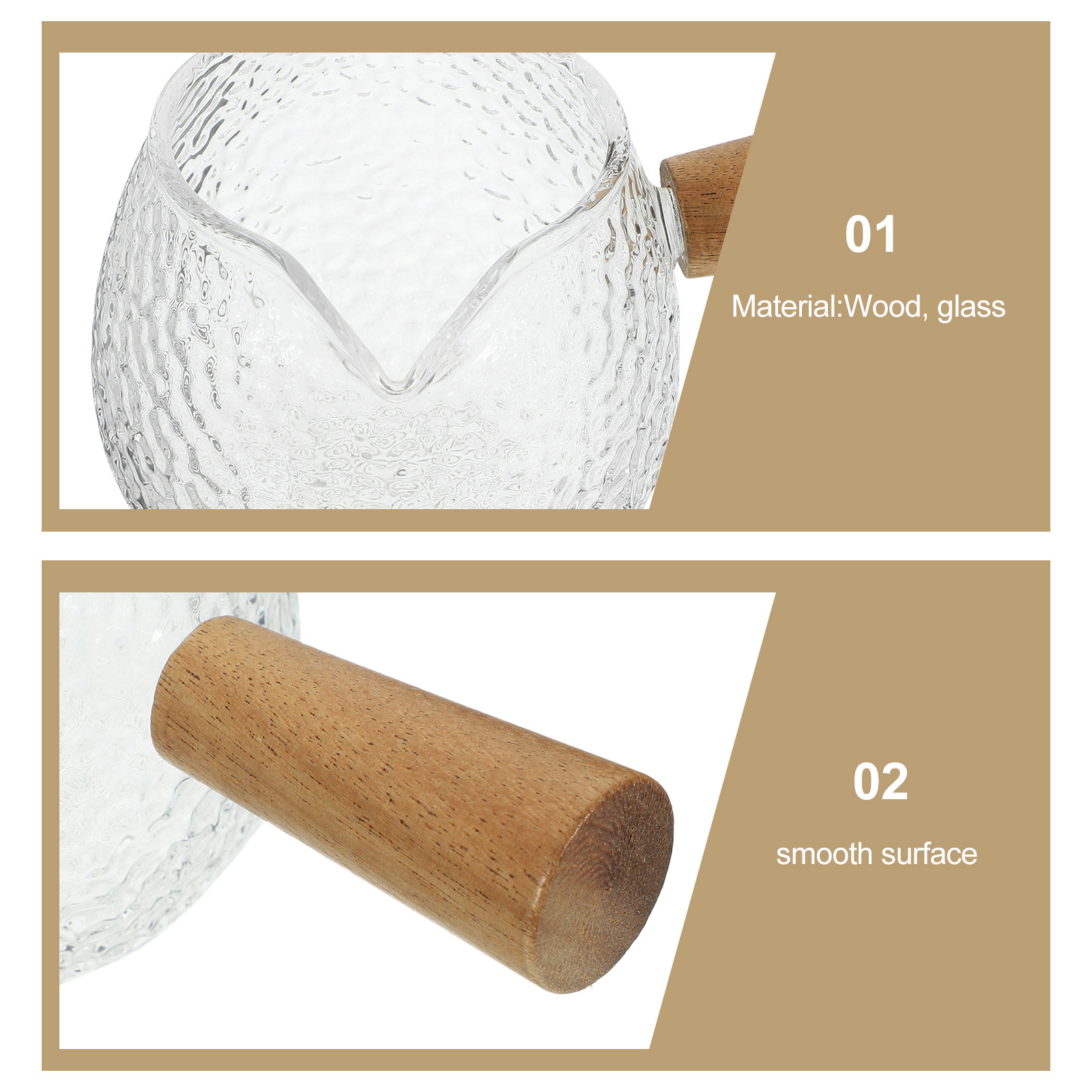 Wooden Handle Glass Milk Pitch – Coffee Tea Chocolate Bewertung und Preis