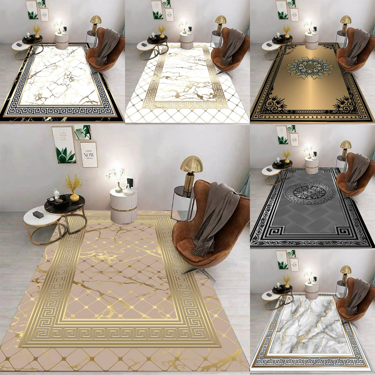 Modern Golden Luxury Carpet La – Coffee Tea Lounge Bewertung und Preis