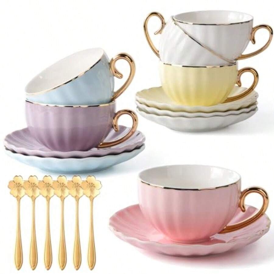 Tea Cups And Saucers Set 18-Pi – Coffee Tea Spoon Bewertung und Preis