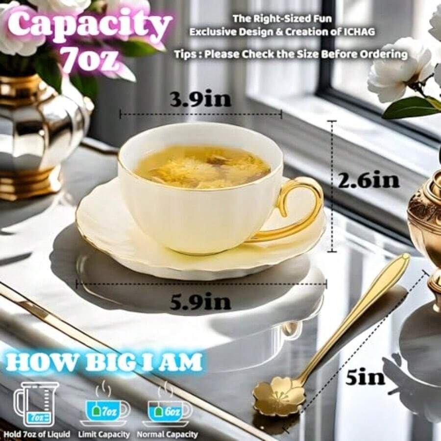 Tea Cups And Saucers Set 18-Pi – Coffee Tea Spoon Bewertung und Preis