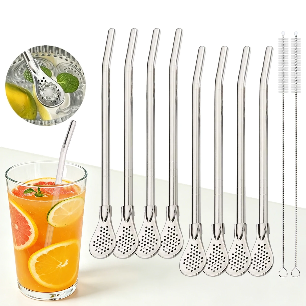 8pcs Filter Tea Straw Spoon Se – Coffee Tea Spoon Bewertung und Preis