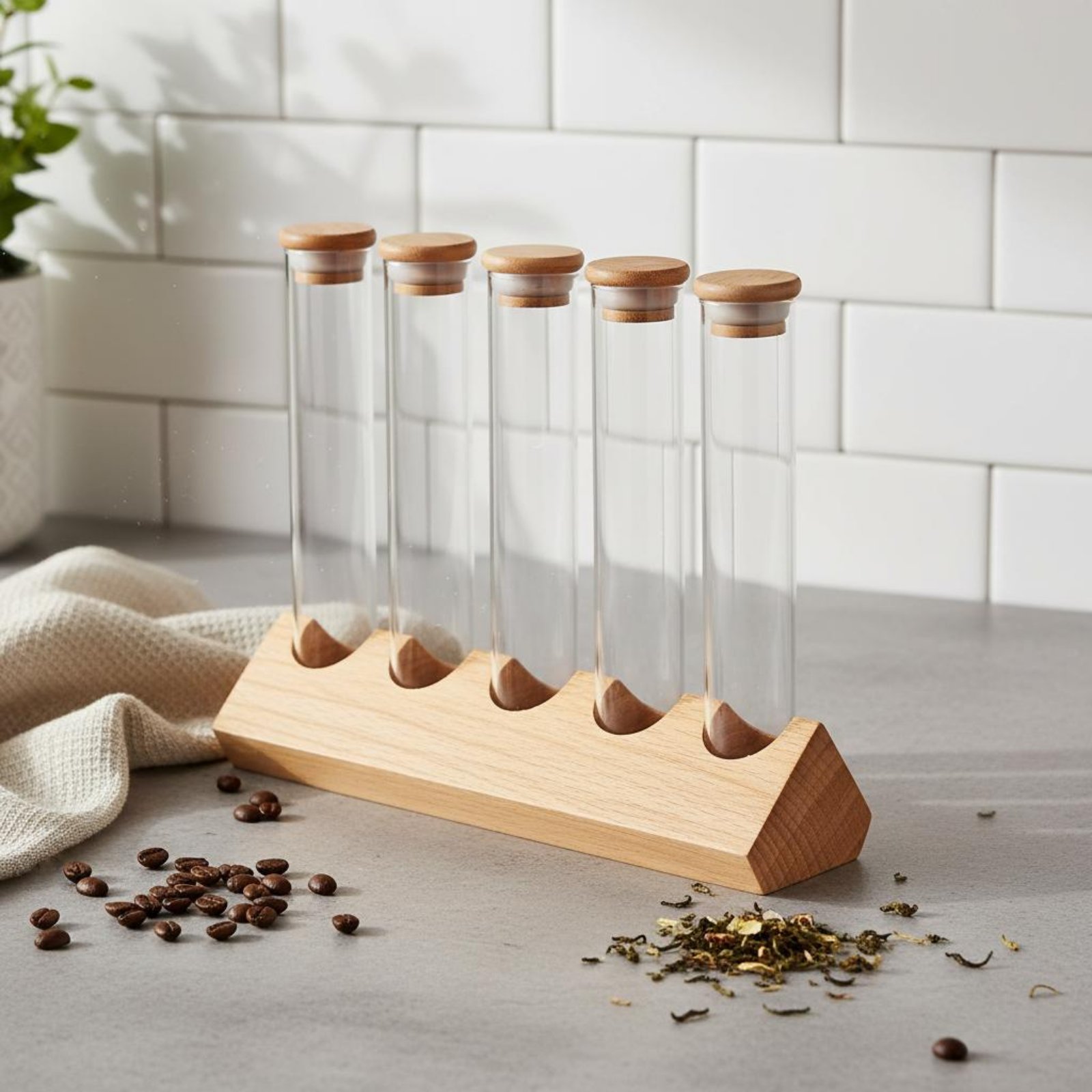 Glass Tube Container Set with  – Coffee Bean & Tea Menu Bewertung und Preis