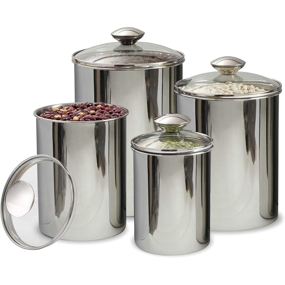 4-Piece Stainless Steel Food S – Coffee Tea Containers Bewertung und Preis
