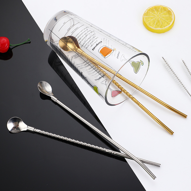 Long Twisted Straw Spoon Porta – Coffee Tea Spoon Bewertung und Preis