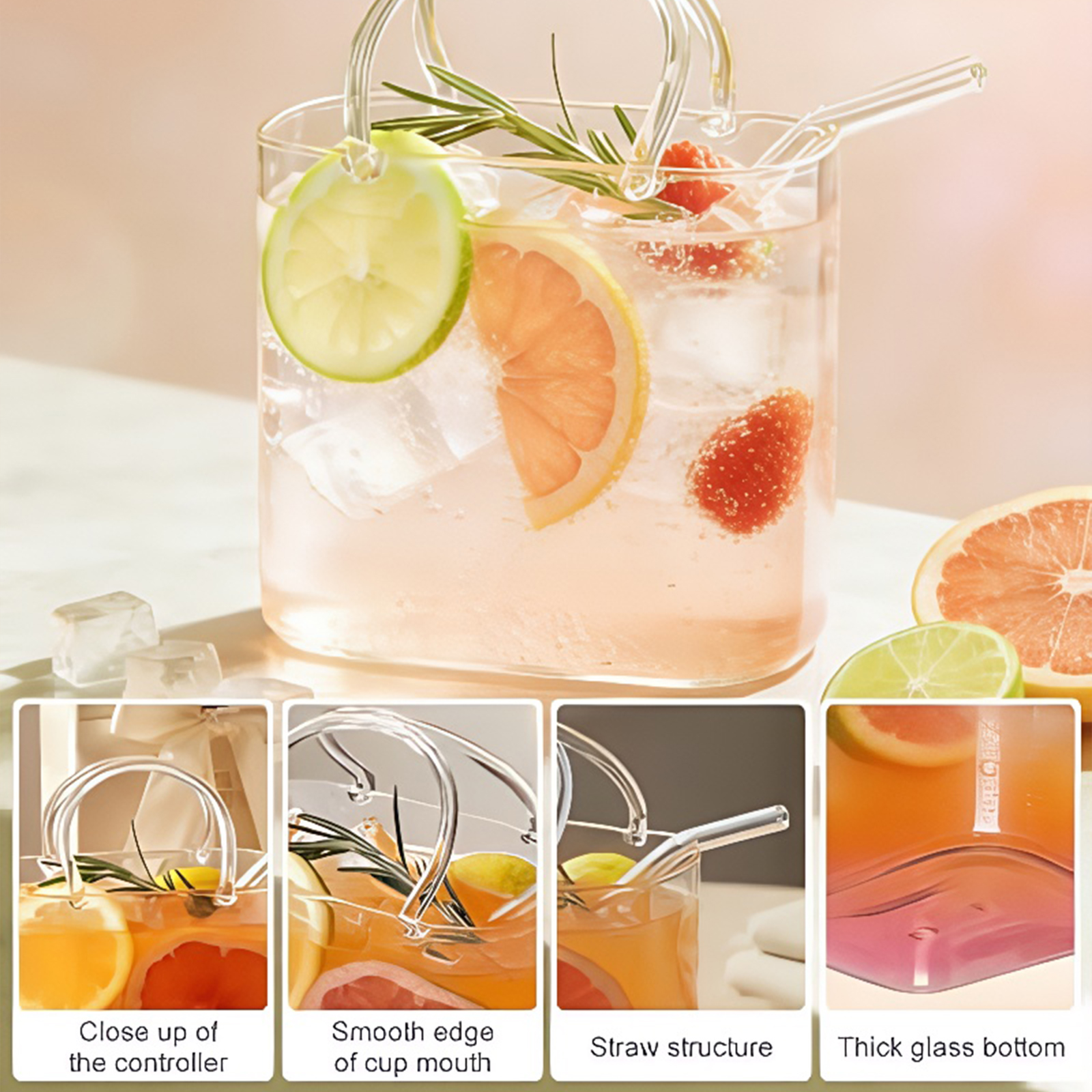 Glass Purse with Glass Straw F – Coffee Tea Flower Bewertung und Preis